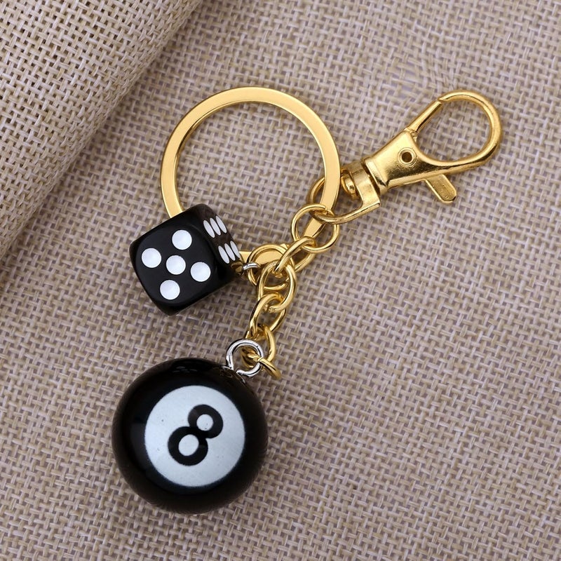 SORGERLY 8 Ball Dice Charm Keychain - Cute Bag Purse Handbag Accessories - Y2K Aesthetic Key Chain for Women Men - Image 4